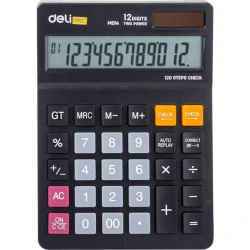 آلة حاسبة مكتبية كبيرة DELI 1420 BLACK بـ 12 خانة وطاقة مزدوجة وشاشة كبيرة - ديلي - Image 4