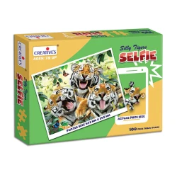 Creative's Educational Silly Tigers Selfie 100-Piece Jigsaw Puzzle for Ages 7 and Up
