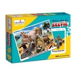 Creative's Educational African Animals Selfie 100 Piece Jigsaw Puzzle for Ages 7 and Up