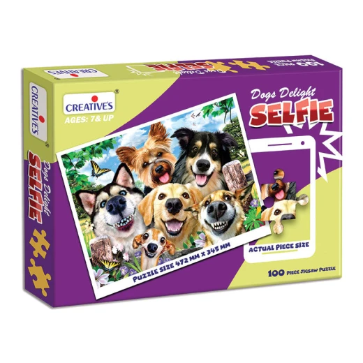 Creative's Educational Dogs Delight Selfie 100 Piece Jigsaw Puzzle for Ages 7 and Up Creative's Educational Dogs Delight Selfie 100 Piece Jigsaw Puzzle for Ages 7 and Up