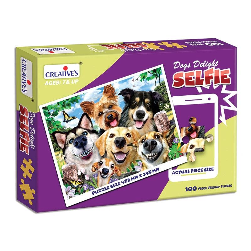 Creative's Educational Dogs Delight Selfie 100 Piece Jigsaw Puzzle for Ages 7 and Up - Creative's