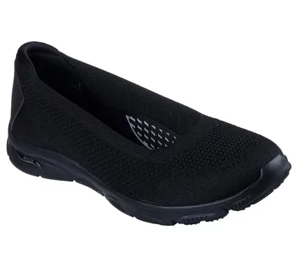 Skechers Arch Fit Sunny Zen Walk Women's Laceless Comfort Sneakers Featuring Stretch Fit Knit Upper and Removable Arch Fit Insole in Black, Size 38 for Optimal Support and Style - Skechers - Image 3