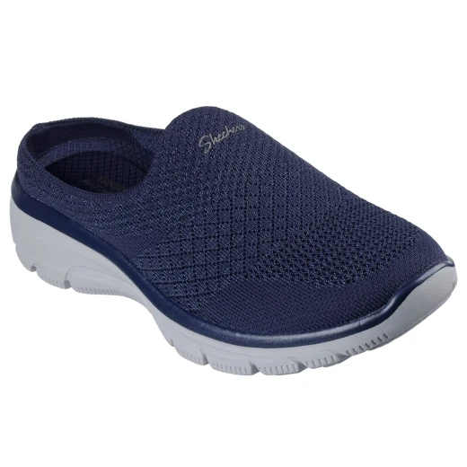 Skechers Women's Easy Going Open Back Mule 37 Navy Blue Engineered Knit Slip On Comfort Shoe with Air Cooled Memory Foam Footbed for Everyday Wear 1 Pair - Skechers - Image 2