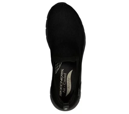 Skechers Women's Arch Fit Vista Slip-On Athletic Shoes: Black Stretch Knit Upper, Air-Cooled Memory Foam Insole, Machine Washable, Vegan, Arch Fit Support, Size 37 - Skechers - Image 10
