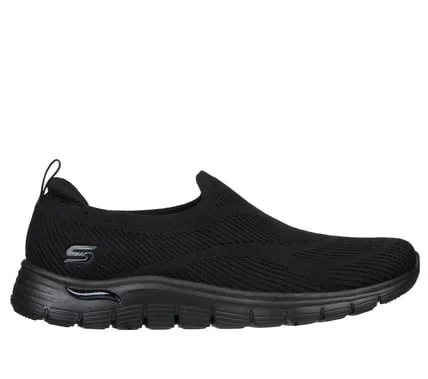Skechers Women's Arch Fit Vista Slip-On Athletic Shoes: Black Stretch Knit Upper, Air-Cooled Memory Foam Insole, Machine Washable, Vegan, Arch Fit Support, Size 37 - Skechers - Image 7