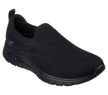 Skechers Women's Arch Fit Vista Slip-On Athletic Shoes: Black Stretch Knit Upper, Air-Cooled Memory Foam Insole, Machine Washable, Vegan, Arch Fit Support, Size 37 - Skechers - Image 8