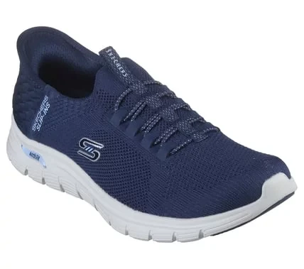 Skechers Women's Arch Fit Vista Slip On Sneakers Navy Blue 39 with Exclusive Heel Pillow and Removable Arch Fit Insole Vegan Design Engineered Knit Upper Stretch Laces - Skechers - Image 3