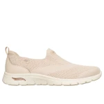 Skechers Women's Arch Fit Refine 2.0 Copper Chic Slip On Comfort Shoes, Vegan Design, Stretch Fit Knit Upper, Removable Arch Fit Insole, Size 39 / Natural - Skechers