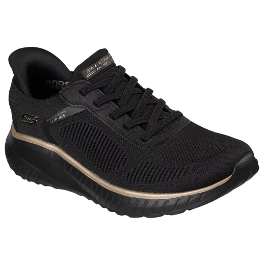 حذاء جري Skechers Hands Free Slip-ins BOBS Sport Squad Chaos للنساء أسود مقاس 39 يتميز ببطانة من إسفنج ميموري فوم وتصميم نباتي سهل الارتداء لأسلوب حياة نشط. - سكيتشرز - Image 3