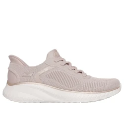Skechers Women's Hands Free Slip-ins BOBS Sport Squad Chaos Running Shoe Natural Color Memory Foam Cushioning Vegan 41 Effortless Wear for Stylish Active Women