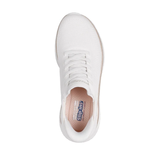 Skechers BOBS Sport Squad Chaos Women's Running Shoe Hands Free Slip ins White Size 37.5 Memory Foam Insole Vegan Design Comfortable Athletic Sneakers - Skechers - Image 4