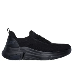 Skechers BOBS Sport Sparrow Flex Athletic Shoes for Men, Black Engineered Knit Upper, Memory Foam Insole, Fixed Stretch Laces, Size 40, Comfortable and Stylish Vegan Design