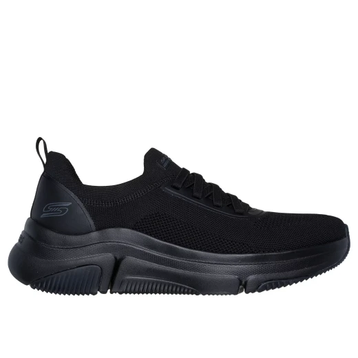 Skechers BOBS Sport Sparrow Flex Athletic Shoes for Men, Black Engineered Knit Upper, Memory Foam Insole, Fixed Stretch Laces, Size 40, Comfortable and Stylish Vegan Design