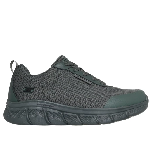 Skechers BOBS Sport B Flex Icy Edge Men's Running Shoes: Olive Green Mesh Upper, Memory Foam Insole for Comfort and Shock Absorption, Durable Outsole, Size 42