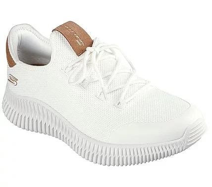 Skechers BOBS Sport Geo City Dapper Men's Vegan Lace Up Sneakers Engineered Knit Upper Faux Suede Trim Memory Foam Insole Off White Size 46 Stylish and Comfortable - Skechers - Image 12