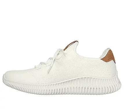 Skechers BOBS Sport Geo City Dapper Men's Vegan Lace Up Sneakers Engineered Knit Upper Faux Suede Trim Memory Foam Insole Off White Size 46 Stylish and Comfortable - Skechers - Image 13
