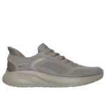 Skechers Men's BOBS Sport Squad Chaos Olive Sneakers: Hands Free Slip Ins, Memory Foam, No Tie Fit, Vegan, Machine Washable, Size 43. Supports Animal Charities. - Skechers