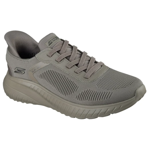 Skechers Men's BOBS Sport Squad Chaos Olive Sneakers: Hands Free Slip Ins, Memory Foam, No Tie Fit, Vegan, Machine Washable, Size 43. Supports Animal Charities. - Skechers - Image 3