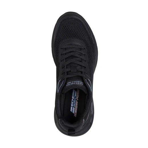 حذاء رياضي رجالي من سكيتشرز، طراز BOBS Sport Arc Waves 2.0، أسود، مقاس 46، يتميز بنعل داخلي من إسفنج ميموري فوم ونعل أوسط هندسي بتقنية Glide Step لتوفير أقصى درجات الراحة والدعم - سكيتشرز - Image 4