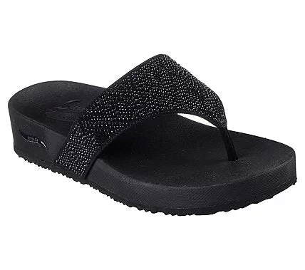 Skechers Women's Arch Fit Vinyasa Vegan Thong Sandal with Rhinestone Details, Supportive Arch Fit Contoured Comfort Footbed, Black, Size 38 - Skechers - Image 2