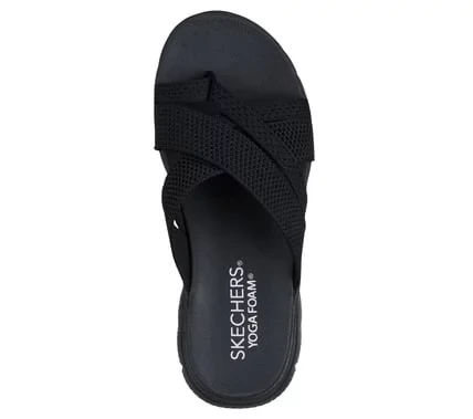 Skechers Women's Summits Fantasy Walk Vegan Strappy Sandals in Black, Featuring a Knitted Upper and Cushioned Yoga Foam Footbed, Size 37 for Breezy Comfort - Skechers - Image 4