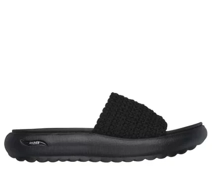 Skechers Women's Arch Fit Cloud Oh She Pretty Vegan Slide Sandals with Stretch Fit Braided Band Upper, Contoured Arch Fit Support, Black Color, Size 37, SKU 119789 BBK - Skechers - Image 2