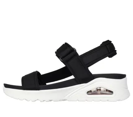 Skechers Women's Uno Summer Stand2 T-Strap Sandals Black and White Size 38 Featuring Yoga Foam and Skech-Air Airbag Midsole - Skechers - Image 4