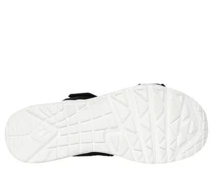 Skechers Women's Uno Summer Stand2 T-Strap Sandals Black and White Size 38 Featuring Yoga Foam and Skech-Air Airbag Midsole - Skechers - Image 6