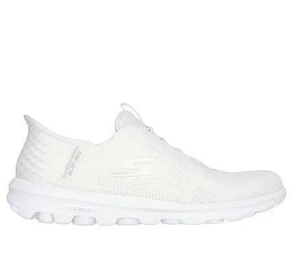 Skechers Women's GO WALK Travel Off White Breathable Mesh Walking Shoes 40 with Ultra Go Cushioning and Goga Mat Insole - Skechers - Image 2