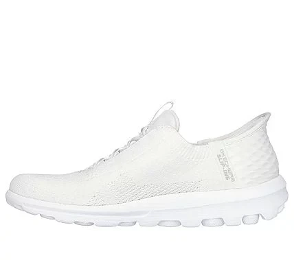Skechers Women's GO WALK Travel Off White Breathable Mesh Walking Shoes 40 with Ultra Go Cushioning and Goga Mat Insole - Skechers - Image 3