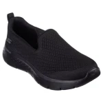 Skechers Women's GO WALK Flex Athletic Sneakers Black 37 Featuring Air Cooled Goga Mat Insole Ultra Go Cushioning Engineered Mesh Upper Vegan Design Ideal for Daily Walking Comfort - Skechers