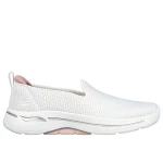 Skechers Women's GO WALK Arch Fit Slip On Walking Shoes in White, Featuring Removable Arch Fit Insole & Lightweight ULTRA GO Midsole, Size 38 - Skechers