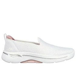 Skechers Women's GO WALK Arch Fit Slip On Walking Shoes White 39 Featuring Arch Fit Insole and Lightweight ULTRA GO Cushioning for All Day Comfort and Support, SKU 124880 WLPK