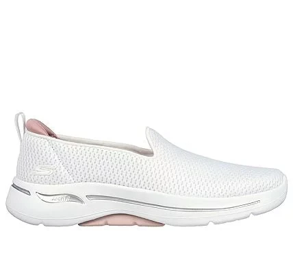 Skechers Women's GO WALK Arch Fit Slip On Walking Shoes in White, Featuring Removable Arch Fit Insole & Lightweight ULTRA GO Midsole, Size 38 - Skechers - Image 2