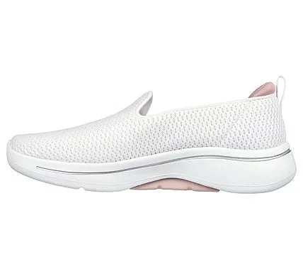 Skechers Women's GO WALK Arch Fit Slip On Walking Shoes in White, Featuring Removable Arch Fit Insole & Lightweight ULTRA GO Midsole, Size 38 - Skechers - Image 3