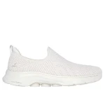 Skechers Women's GO WALK 7 Amina Slip On Comfort Walking Shoes Off White Size 41 Stretch Fit Air Cooled Goga Mat Ultra Go Cushioning - Skechers