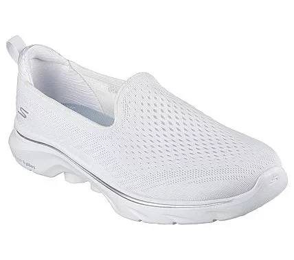حذاء المشي سكيتشرز النسائي جو ووك 7 فينا بدون رباط أبيض مقاس 37 نسيج محبوك علوي بتقنية Air Cooled Goga Mat نعل داخلي بتقنية Ultra Go توسيد وتقنية Hyper Pillar لدعم إضافي - سكيتشرز - Image 12