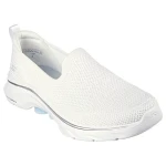 Skechers Women's Go Walk 7 Slip On Walking Shoes White 37 Vegan Comfort Air Cooled Goga Mat Ultra Go Hyper Pillar Technology - Skechers