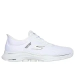 Skechers Women's GO WALK 7 Slip-ins Hands Free Walking Shoes Valin White Size 40 with Air-Cooled Memory Foam Insole and ULTRA GO Cushioning Hyper Pillars Support - Skechers