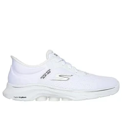 Skechers Women's GO WALK 7 Slip-ins Hands Free Walking Shoes Valin White Size 40 with Air-Cooled Memory Foam Insole and ULTRA GO Cushioning Hyper Pillars Support