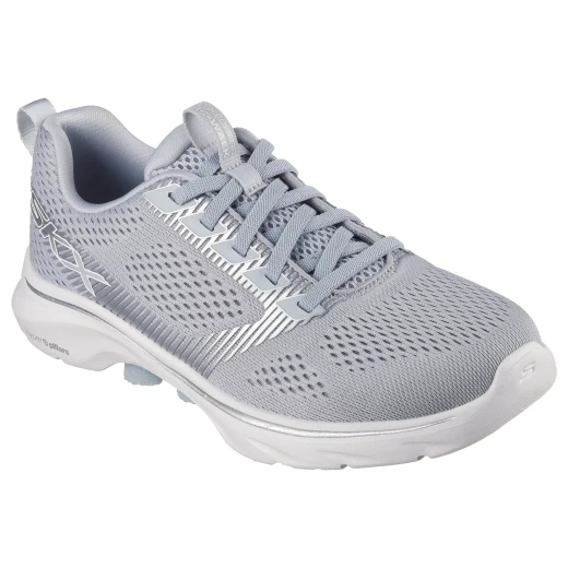 Skechers Women's GO WALK 7 Hailey Walking Shoes Gray Silver Engineered Mesh Upper with Air-Cooled Goga Mat Insole and Hyper Pillar Technology for Support Size 37 - Skechers - Image 3