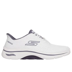 Skechers Women's GO WALK Arch Fit 2.0 Walking Shoes with Hands Free Slip-ins Technology, Featuring Engineered Knit Upper, Comfort Pillars, Removable Arch Fit Insole, White, Size 37