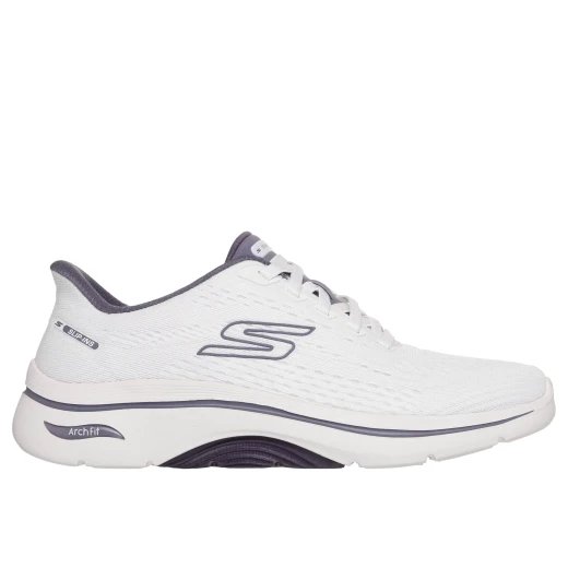 Skechers Women's GO WALK Arch Fit 2.0 Walking Shoes with Hands Free Slip-ins Technology, Featuring Engineered Knit Upper, Comfort Pillars, Removable Arch Fit Insole, White, Size 37