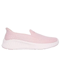 Skechers Women's GO WALK Now Slip-ins 37 Light Pink: Laceless Comfort with Heel Pillow, Air-Cooled Goga Mat, and Ultra Light Cushioning. Sporty Vegan Design.