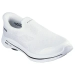 Skechers Women's GO WALK 8 Hands Free Slip-ins White Walking Shoes with Air-Cooled Goga Mat, ULTRA GO Cushioning, Stretch Fit Knit Upper, and Heel Pillow Support, Size 37 - Skechers