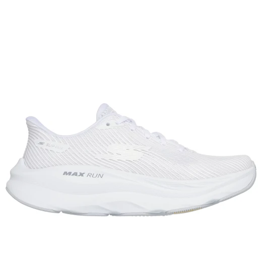 Skechers Women's Max Run Trainers White 36 with Air Cooled Goga Mat Insole for Comfort and Slip In Heel for Easy Wear Lace Up Closure for Adjustable Fit and Versatile Style