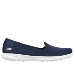 Skechers Women's GO WALK LITE Sweet Gal Navy 37 Slip On Walking Shoes Featuring Air Cooled Goga Mat Insole and Lightweight 5GEN Cushioning for All Day Comfort and Support - Skechers