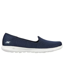 Skechers Women's GO WALK LITE Sweet Gal Navy 37 Slip On Walking Shoes Featuring Air Cooled Goga Mat Insole and Lightweight 5GEN Cushioning for All Day Comfort and Support