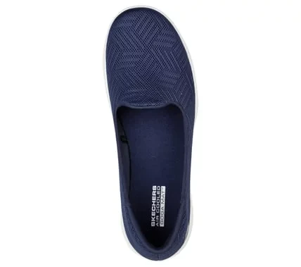 Skechers Women's GO WALK Lite Sweet Gal Navy Blue Mesh Slip On Walking Shoes with Air Cooled Goga Mat Insole and Lightweight 5GEN Cushioning, Size 39.5 - Skechers - Image 4