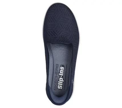 Skechers Women's On The GO Flex Slip ons 38.5 Navy Blue Hands Free Comfort Shoes with Air Cooled Memory Foam and Lightweight Ultra GO Midsole Stylish Mesh Upper for Women - Skechers - Image 4
